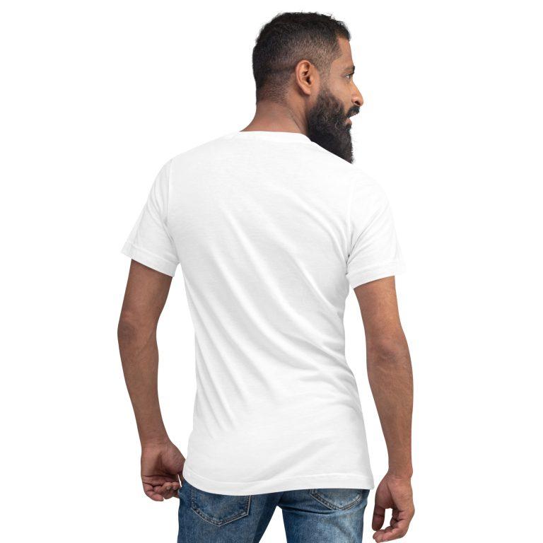 XVON! Unisex Short Sleeve V-Neck T-Shirt White - Image 4