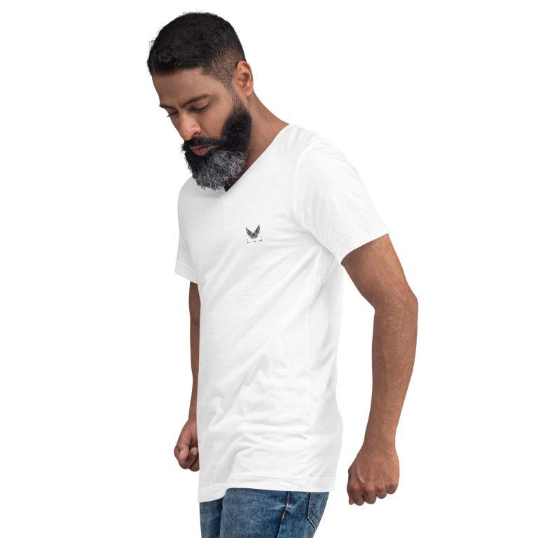 XVON! Unisex Short Sleeve V-Neck T-Shirt White - Image 2