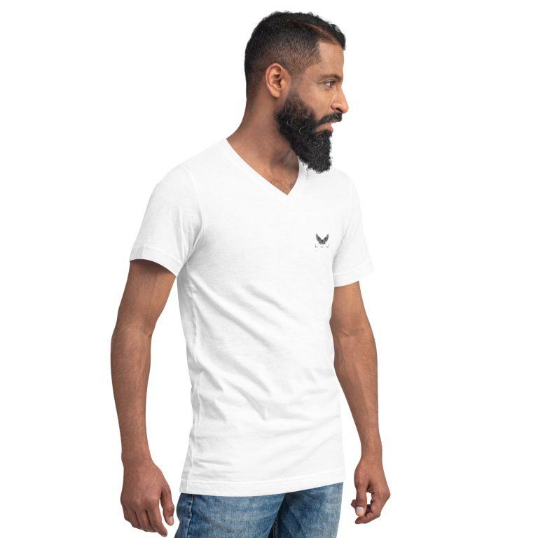 XVON! Unisex Short Sleeve V-Neck T-Shirt White - Image 3